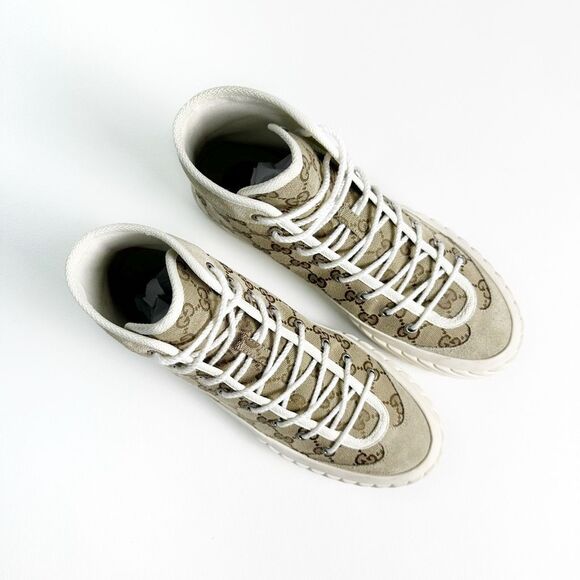 GUCCI GG Supreme Tortuga Sneakers Size Women 9.5 Chunky High Top (Men size 7.5) - Picture 3 of 14